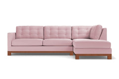 Logan Drive 2pc Sleeper Sectional Sofa :: Leg Finish: Pecan / Configuration: RAF - Chaise on the Right / Sleeper Option: Memory Foam Mattress