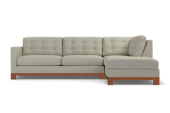 Logan Drive 2pc Sleeper Sectional Sofa :: Leg Finish: Pecan / Configuration: RAF - Chaise on the Right / Sleeper Option: Memory Foam Mattress