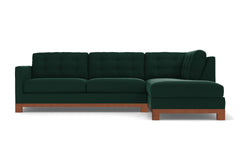 Logan Drive 2pc Sleeper Sectional Sofa :: Leg Finish: Pecan / Configuration: RAF - Chaise on the Right / Sleeper Option: Memory Foam Mattress