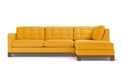 Logan Drive 2pc Sleeper Sectional Sofa :: Leg Finish: Pecan / Configuration: RAF - Chaise on the Right / Sleeper Option: Memory Foam Mattress