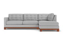 Logan Drive 2pc Sleeper Sectional Sofa :: Leg Finish: Pecan / Configuration: RAF - Chaise on the Right / Sleeper Option: Memory Foam Mattress