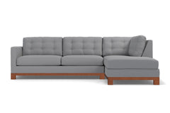 Logan Drive 2pc Sleeper Sectional Sofa :: Leg Finish: Pecan / Configuration: RAF - Chaise on the Right / Sleeper Option: Deluxe Innerspring Mattress