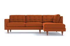 Logan 2pc Velvet Sectional Sofa :: Leg Finish: Pecan / Configuration: RAF - Chaise on the Right