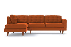 Logan 2pc Velvet Sectional Sofa :: Leg Finish: Pecan / Configuration: LAF - Chaise on the Left