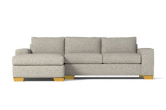 Melrose 2pc Sleeper Sectional :: Leg Finish: Natural / Configuration: LAF - Chaise on the Left / Sleeper Option: Deluxe Innerspring Mattress