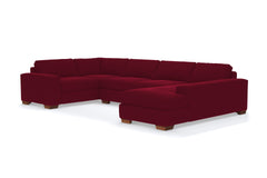 Melrose 3pc Sleeper Sectional :: Leg Finish: Pecan / Configuration: RAF - Chaise on the Right / Sleeper Option: Deluxe Innerspring Mattress