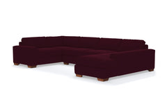 Melrose 3pc Sleeper Sectional :: Leg Finish: Pecan / Configuration: RAF - Chaise on the Right / Sleeper Option: Deluxe Innerspring Mattress