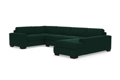 Melrose 3pc Velvet Sectional Sofa :: Leg Finish: Espresso / Configuration: RAF - Chaise on the Right