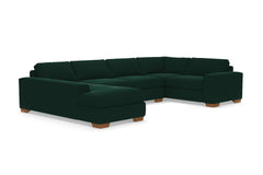 Melrose 3pc Velvet Sectional Sofa :: Leg Finish: Pecan / Configuration: LAF - Chaise on the Left