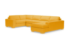 Melrose 3pc Velvet Sectional Sofa :: Leg Finish: Natural / Configuration: RAF - Chaise on the Right