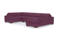 Melrose 3pc Sleeper Sectional :: Leg Finish: Pecan / Configuration: RAF - Chaise on the Right / Sleeper Option: Deluxe Innerspring Mattress