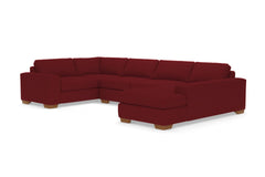 Melrose 3pc Sleeper Sectional :: Leg Finish: Pecan / Configuration: RAF - Chaise on the Right / Sleeper Option: Deluxe Innerspring Mattress