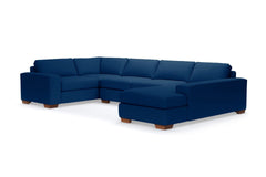 Melrose 3pc Sleeper Sectional :: Leg Finish: Pecan / Configuration: RAF - Chaise on the Right / Sleeper Option: Deluxe Innerspring Mattress