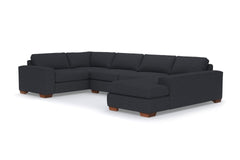 Melrose 3pc Sleeper Sectional :: Leg Finish: Pecan / Configuration: RAF - Chaise on the Right / Sleeper Option: Deluxe Innerspring Mattress