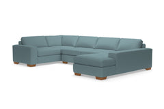 Melrose 3pc Sleeper Sectional :: Leg Finish: Pecan / Configuration: RAF - Chaise on the Right / Sleeper Option: Deluxe Innerspring Mattress