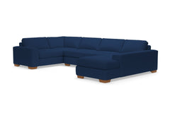 Melrose 3pc Sleeper Sectional :: Leg Finish: Pecan / Configuration: RAF - Chaise on the Right / Sleeper Option: Deluxe Innerspring Mattress