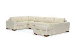 Melrose 3pc Sleeper Sectional :: Leg Finish: Pecan / Configuration: RAF - Chaise on the Right / Sleeper Option: Deluxe Innerspring Mattress