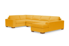 Melrose 3pc Sleeper Sectional :: Leg Finish: Pecan / Configuration: RAF - Chaise on the Right / Sleeper Option: Deluxe Innerspring Mattress