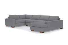Melrose 3pc Sleeper Sectional :: Leg Finish: Pecan / Configuration: RAF - Chaise on the Right / Sleeper Option: Deluxe Innerspring Mattress