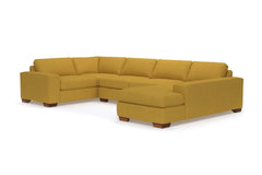 Melrose 3pc Sleeper Sectional :: Leg Finish: Pecan / Configuration: RAF - Chaise on the Right / Sleeper Option: Deluxe Innerspring Mattress