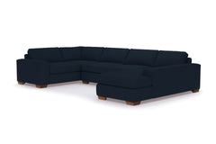 Melrose 3pc Sleeper Sectional :: Leg Finish: Pecan / Configuration: RAF - Chaise on the Right / Sleeper Option: Deluxe Innerspring Mattress