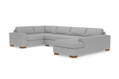 Melrose 3pc Sleeper Sectional :: Leg Finish: Pecan / Configuration: RAF - Chaise on the Right / Sleeper Option: Deluxe Innerspring Mattress