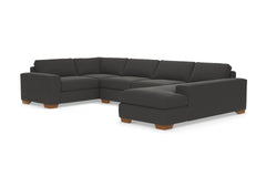 Melrose 3pc Sleeper Sectional :: Leg Finish: Pecan / Configuration: RAF - Chaise on the Right / Sleeper Option: Deluxe Innerspring Mattress