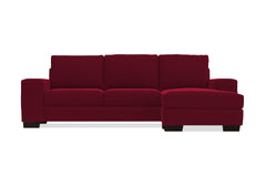 Melrose Reversible Velvet Chaise Sleeper Sofa :: Leg Finish: Espresso / Sleeper Option: Deluxe Innerspring Mattress