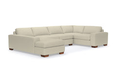 Melrose 3pc Sleeper Sectional :: Leg Finish: Pecan / Configuration: LAF - Chaise on the Left / Sleeper Option: Deluxe Innerspring Mattress