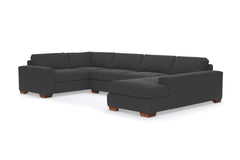 Melrose 3pc Sleeper Sectional :: Leg Finish: Pecan / Configuration: RAF - Chaise on the Right / Sleeper Option: Deluxe Innerspring Mattress