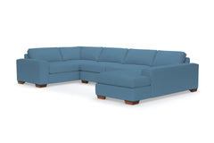 Melrose 3pc Sleeper Sectional :: Leg Finish: Pecan / Configuration: RAF - Chaise on the Right / Sleeper Option: Deluxe Innerspring Mattress