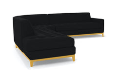 Monroe Drive 3pc Sleeper Sectional :: Leg Finish: Natural / Configuration: LAF - Chaise on the Left / Sleeper Option: Memory Foam Mattress
