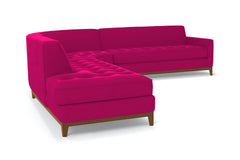 Monroe Drive 3pc Sleeper Sectional :: Leg Finish: Pecan / Configuration: LAF - Chaise on the Left / Sleeper Option: Memory Foam Mattress