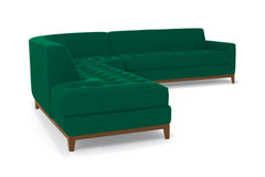 Monroe Drive 3pc Sleeper Sectional :: Leg Finish: Pecan / Configuration: LAF - Chaise on the Left / Sleeper Option: Memory Foam Mattress