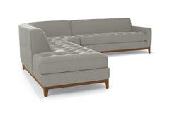 Monroe Drive 3pc Sleeper Sectional :: Leg Finish: Pecan / Configuration: LAF - Chaise on the Left / Sleeper Option: Memory Foam Mattress