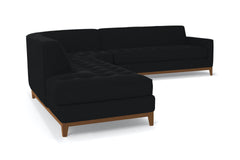 Monroe Drive 3pc Sleeper Sectional :: Leg Finish: Pecan / Configuration: LAF - Chaise on the Left / Sleeper Option: Memory Foam Mattress