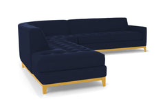 Monroe Drive 3pc Sleeper Sectional :: Leg Finish: Natural / Configuration: LAF - Chaise on the Left / Sleeper Option: Memory Foam Mattress