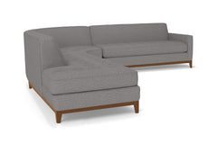 Monroe Drive 3pc Sleeper Sectional :: Leg Finish: Pecan / Configuration: LAF - Chaise on the Left / Sleeper Option: Memory Foam Mattress