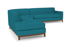 Monroe Drive 3pc Sleeper Sectional :: Leg Finish: Pecan / Configuration: LAF - Chaise on the Left / Sleeper Option: Memory Foam Mattress