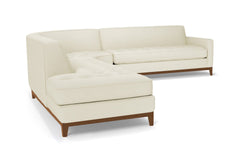 Monroe Drive 3pc Sleeper Sectional :: Leg Finish: Pecan / Configuration: LAF - Chaise on the Left / Sleeper Option: Memory Foam Mattress