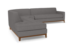 Monroe Drive 3pc Sleeper Sectional :: Leg Finish: Pecan / Configuration: LAF - Chaise on the Left / Sleeper Option: Memory Foam Mattress