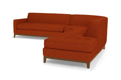 Monroe Drive 3pc Sleeper Sectional :: Leg Finish: Pecan / Configuration: RAF - Chaise on the Right / Sleeper Option: Deluxe Innerspring Mattress
