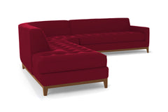 Monroe Drive 3pc Sleeper Sectional :: Leg Finish: Pecan / Configuration: LAF - Chaise on the Left / Sleeper Option: Memory Foam Mattress