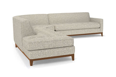 Monroe Drive 3pc Sleeper Sectional :: Leg Finish: Pecan / Configuration: LAF - Chaise on the Left / Sleeper Option: Memory Foam Mattress