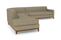 Monroe Drive 3pc Sleeper Sectional :: Leg Finish: Pecan / Configuration: LAF - Chaise on the Left / Sleeper Option: Memory Foam Mattress