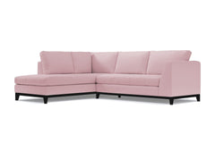Mulholland Drive 2pc Velvet Sleeper Sectional :: Leg Finish: Espresso / Configuration: LAF - Chaise on the Left / Sleeper Option: Memory Foam Mattress