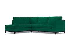 Mulholland Drive 2pc Velvet Sleeper Sectional :: Leg Finish: Espresso / Configuration: LAF - Chaise on the Left / Sleeper Option: Memory Foam Mattress