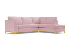 Mulholland Drive 2pc Velvet Sleeper Sectional :: Leg Finish: Natural / Configuration: RAF - Chaise on the Right / Sleeper Option: Memory Foam Mattress