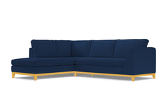 Mulholland Drive 2pc Velvet Sleeper Sectional :: Leg Finish: Natural / Configuration: LAF - Chaise on the Left / Sleeper Option: Memory Foam Mattress