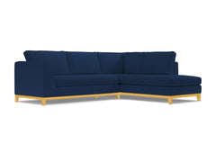 Mulholland Drive 2pc Velvet Sleeper Sectional :: Leg Finish: Natural / Configuration: RAF - Chaise on the Right / Sleeper Option: Memory Foam Mattress